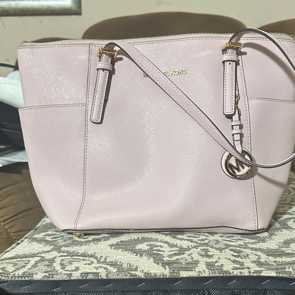 Michael Kors Blush Pink Tote with Gold Accents